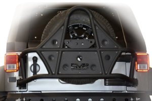 Jeep Wrangler Spare Tire Carrier - DV8 Offroad - Body Mount Tire Carrier - Textured Black - `07-`18